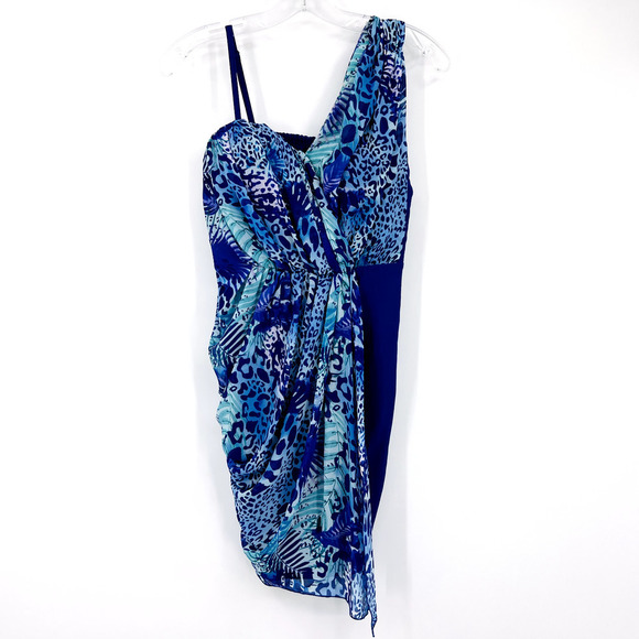 Only Edge Collection Womens M Solo Party Dress Glam Blue - Picture 1 of 9